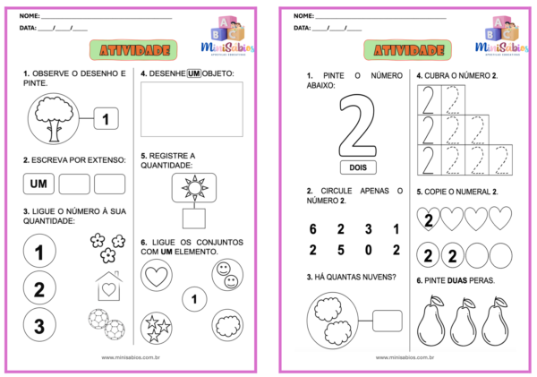 Apostila  de Matemática números de 1 a 10 - 33 páginas - Image 2